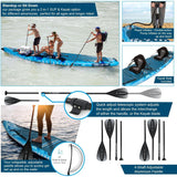 Aqua Spirit Barracuda 15’ 2 Person Tamden Inflatable Stand up Paddle Board SUP Kayak Package, 240KG Limit, 2x Seat, 2x Paddle & Kayak Blade, Pump, Go Pro Mount, Bag, Change Mat - Aqua Spirit iSUPs UK