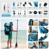 Aqua Spirit Barracuda 15’ 2 Person Tamden Inflatable Stand up Paddle Board SUP Kayak Package, 240KG Limit, 2x Seat, 2x Paddle & Kayak Blade, Pump, Go Pro Mount, Bag, Change Mat - Aqua Spirit iSUPs UK