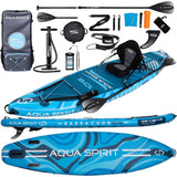Aqua Spirit Barracuda SUP Inflatable Stand Up Paddle Board 2024, 10'6x32”x6”, Complete Kayak Conversion Kit with Paddle, Backpack, Pump and more accessories, Adult Beginner/Expert, 3 Year Warranty - Aqua Spirit iSUPs UK