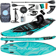 Aqua Spirit Barracuda SUP Inflatable Stand Up Paddle Board 2025, 10'6x32”x6”, Complete Kayak Conversion Kit with Paddle, Backpack, Pump and more accessories, Adult Beginner/Expert, 3 Year Warranty