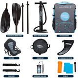 Aqua Spirit Inflatable Kayak Latest 2023 Model, 10'5”/13’5”/1 or 2 Person Complete Kayak Kit with Paddle, Backpack, Double-Action Pump and more accessories/Adult Beginners/Experts - 3 Year Warranty - Aqua Spirit iSUPs UK