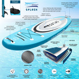 Aqua Spirit Splash Inflatable Stand Up SUP 9’x31”x6” Beginners Paddle Board For Kids/ Small Adults With Accessories, Paddle, Pump, Back Pack, Leash, Repair Kit, 2 Year Warranty - Aqua Spirit iSUPs