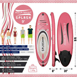 AQUA SPIRIT Splash iSUP 9’ long Inflatable Stand up Paddle Board for Beginners/Intermediate with Backpack, Leash, Paddle, Go-Pro Holder, Changing Mat, Waterproof Phone Case, All-Inclusive Package, 3-Years Of Complete Brand Warranty - Aqua Spirit iSUPs