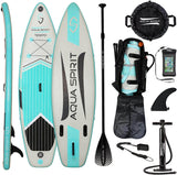AQUA SPIRIT Tempo 10' iSUP Inflatable Stand up Paddle Board for Adult Beginners/Intermediate with Backpack, Leash, Paddle, Changing Mat & Waterproof Phone Case - Aqua Spirit iSUPs