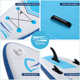 AQUA SPIRIT Tempo 10' iSUP Inflatable Stand up Paddle Board for Adult Beginners/Intermediate with Backpack, Leash, Paddle, Changing Mat & Waterproof Phone Case - Aqua Spirit iSUPs