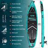 Aqua Spirit Barracuda SUP Inflatable Stand Up Paddle Board, 10'6x32”x6”, Complete Kayak Conversion Kit with Paddle, Backpack, Pump and more accessories, Adult Beginner/Expert, 3 Year Warranty