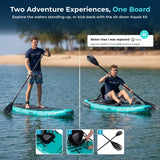 Aqua Spirit Barracuda SUP Inflatable Stand Up Paddle Board, 10'6x32”x6”, Complete Kayak Conversion Kit with Paddle, Backpack, Pump and more accessories, Adult Beginner/Expert, 3 Year Warranty