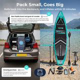 Aqua Spirit Barracuda SUP Inflatable Stand Up Paddle Board, 10'6x32”x6”, Complete Kayak Conversion Kit with Paddle, Backpack, Pump and more accessories, Adult Beginner/Expert, 3 Year Warranty