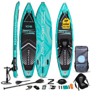 Aqua Spirit Barracuda SUP Inflatable Stand Up Paddle Board, 10'6x32”x6”, Complete Kayak Conversion Kit with Paddle, Backpack, Pump and more accessories, Adult Beginner/Expert, 3 Year Warranty