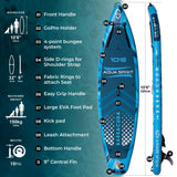 Aqua Spirit Barracuda SUP Inflatable Stand Up Paddle Board, 10'6x32”x6”, Complete Kayak Conversion Kit with Paddle, Backpack, Pump and more accessories, Adult Beginner/Expert, 3 Year Warranty