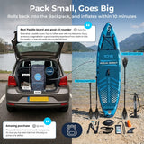 Aqua Spirit Barracuda SUP Inflatable Stand Up Paddle Board, 10'6x32”x6”, Complete Kayak Conversion Kit with Paddle, Backpack, Pump and more accessories, Adult Beginner/Expert, 3 Year Warranty