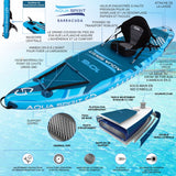 Aqua Spirit Barracuda SUP Inflatable Stand Up Paddle Board, 10'6x32”x6”, Complete Kayak Conversion Kit with Paddle, Backpack, Pump and more accessories, Adult Beginner/Expert, 3 Year Warranty