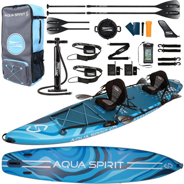 Aqua Spirit Barracuda 15' 2-Person Inflatable SUP & Kayak Package