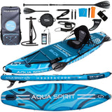 Aqua Spirit Barracuda SUP Inflatable Stand Up Paddle Board 2024, 10'6x32”x6”, Complete Kayak Conversion Kit with Paddle, Backpack, Pump and more accessories, Adult Beginner/Expert, 3 Year Warranty