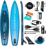 AQUA SPIRIT Blitz 12'6" PREMIUM iSUP Inflatable Stand up Paddle Board & Kayak with Top Accessories, All - Inclusive Package, 3 - Years Of Complete Brand Warranty - Aqua Spirit iSUPs UK