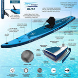 AQUA SPIRIT Blitz 12'6" PREMIUM iSUP Inflatable Stand up Paddle Board & Kayak with Top Accessories, All - Inclusive Package, 3 - Years Of Complete Brand Warranty - Aqua Spirit iSUPs UK