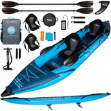 Aqua Spirit Inflatable Kayak, 2-Seater/1-Seater Complete Kayak Kit with Paddle, Backpack, Double-Action Pump and more accessories/Adult Beginners/Experts, 13’5”/10'5” - 3 Year Warranty - Aqua Spirit iSUPs UK