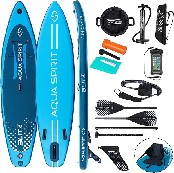Blitz 108 Premium iSUP Inflatable Stand Up Paddle Board All Inclusive Package Warranty
