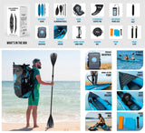 Aqua Spirit Inflatable Kayak Latest 2023 Model, 10'5”/13’5”/1 or 2 Person Complete Kayak Kit with Paddle, Backpack, Double-Action Pump and more accessories/Adult Beginners/Experts - 3 Year Warranty - Aqua Spirit iSUPs UK