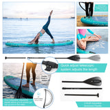 Aqua Spirit Prana 10′ 8″ Yoga Water Aqua Fitness Stand Up Paddle Board Kit | 6" Thick | Aluminium Paddle & Clips, Backpack, Change Mat, Pump, Leash, Mount for GoPro, Shoulder Straps & 2 Year Warranty - Aqua Spirit iSUPs