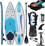 AQUA SPIRIT Tempo 10' iSUP Inflatable Stand up Paddle Board for Adult Beginners/Intermediate with Backpack, Leash, Paddle, Changing Mat & Waterproof Phone Case - Aqua Spirit iSUPs