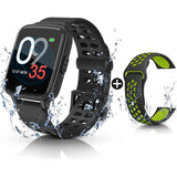 Smart Activity Fitness Sports Tracker Watch 2021 Model, Free Bonus Sports Strap Included for Men & Women Touch Screen Android iOS, Built In Heart Rate Monitor Sleep Tracker IP68 Waterproof Black White, Pedometer, Calories, Distance Tracker - Aqua Spirit iSUPs